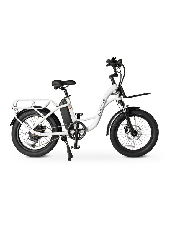 Concord Loadpro Electric Cargo Bike 20" Wheels 48V Class 2 White Riders 4'11" - 6'3"