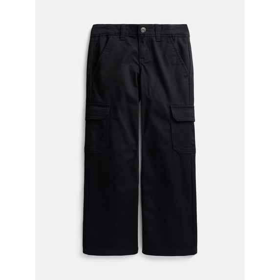 Wonder Nation Girls Wide Leg Cargo Jeans, Sizes 4-18 & Plus