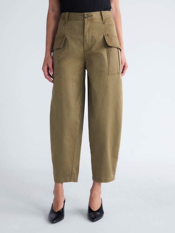 Women's and Women's Plus Tapered Cargo Trousers, 26'' Inseam, Sizes 0-28W