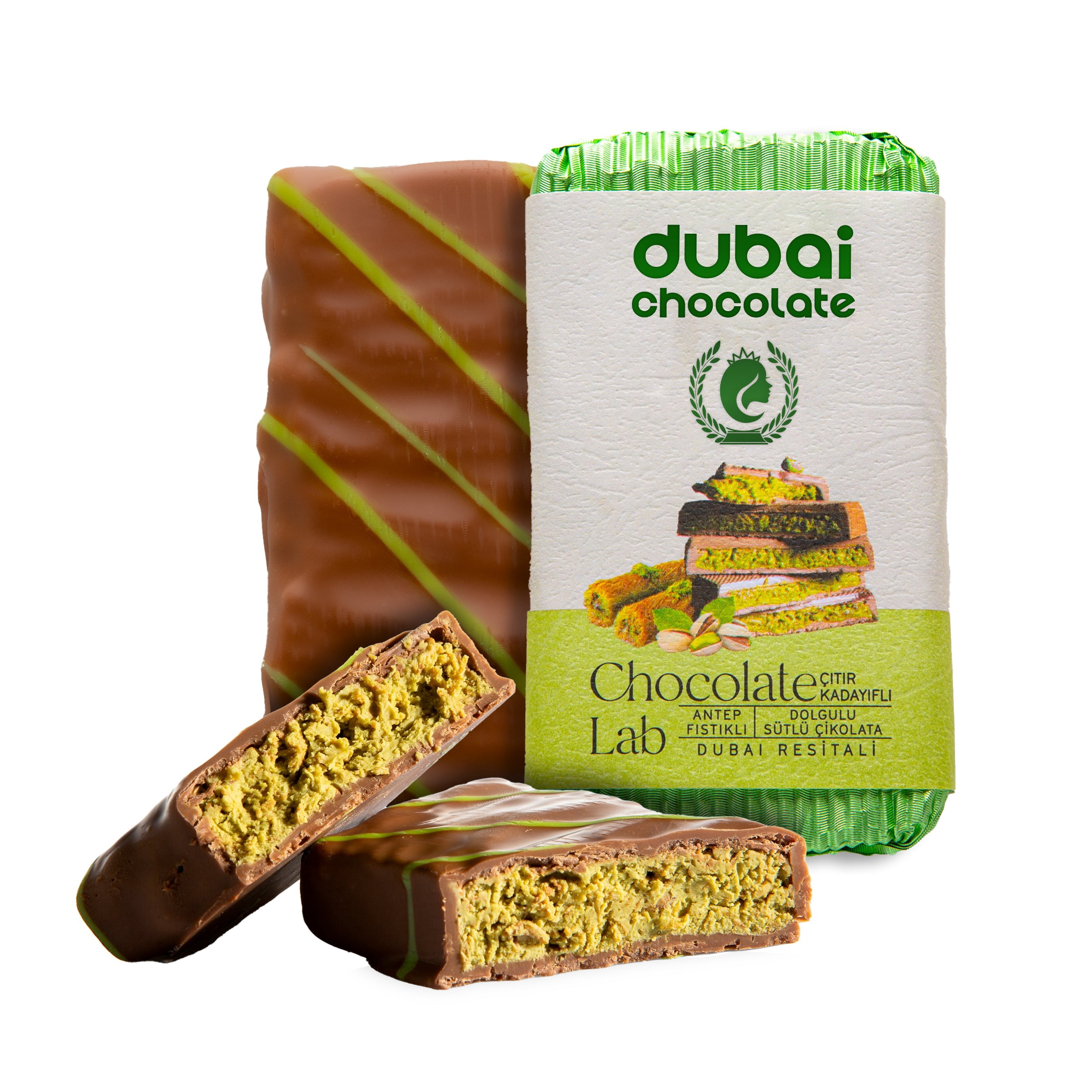 The Best Dubai Chocolate with Pistachio, 2 Pack - Walmart.com