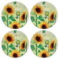 thumbnail image 1 of CARIBOU Drink Round Fabric Felt Neoprene Coasters Set of 4pcs, Sunflowers Flowers, 1 of 4