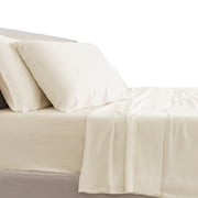 CARILOHA Classic 100% Bamboo Viscose Sheets - 3-Piece Twin XL Sheet Set - 18 in Extra Deep Pockets - OEKO-TEX Standard 100 - Ivory