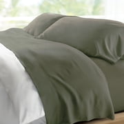 CARILOHA Retreat 100% Bamboo Lyocell Sheets - 5-Piece Split King Sheet Set - 18 in Extra Deep Pockets - OEKO-TEX Standard 100 - Oasis Green