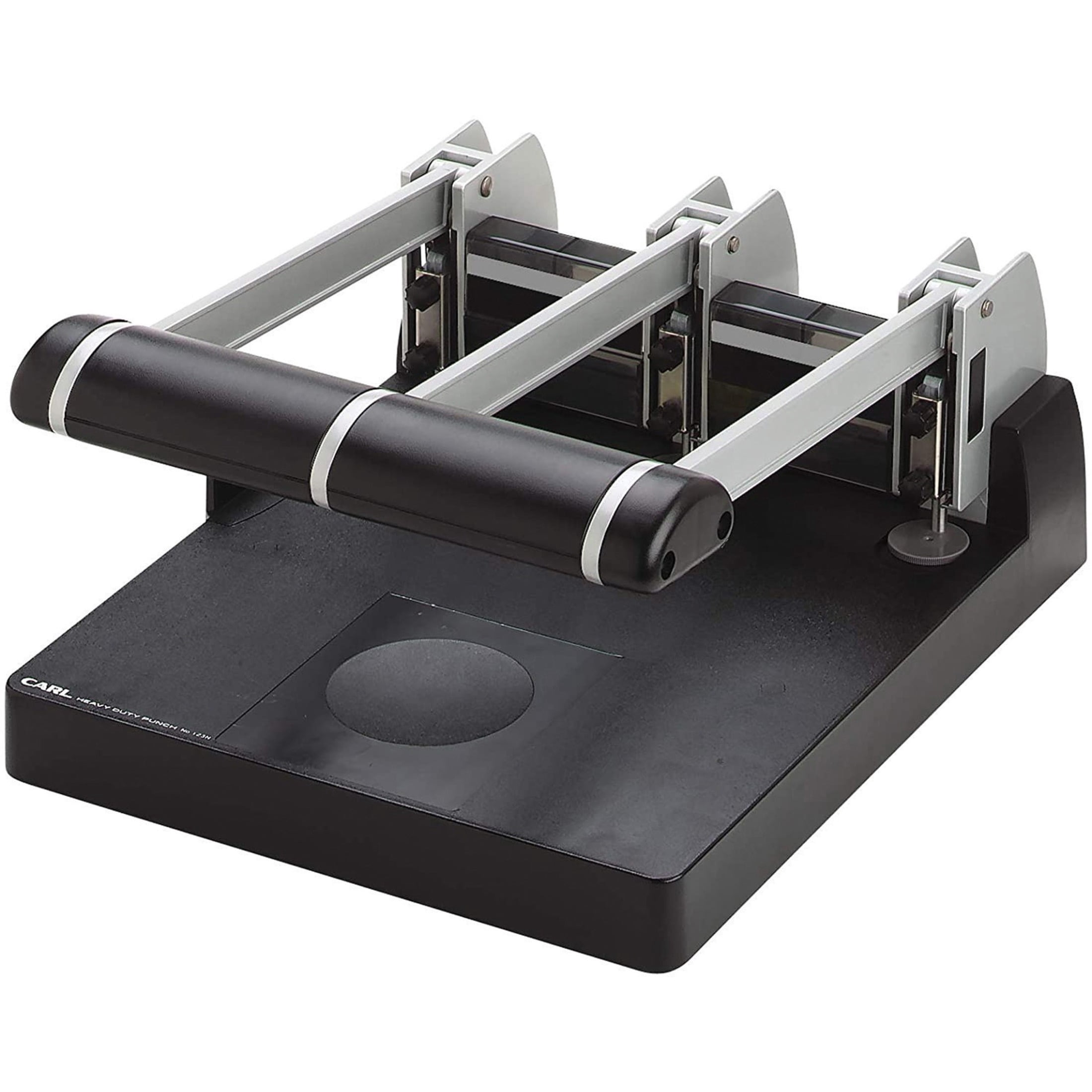 CARL, CUI63150, 150-Sheet Heavy Duty 3-hole Punch, 1 Each, Silver,Blue