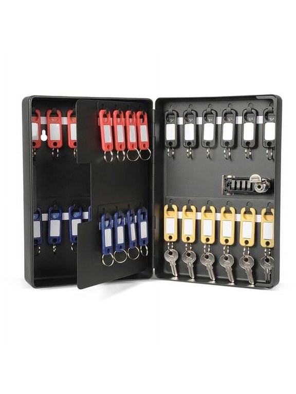 Combination Key Cabinet - Combination Lock, Pre-drilled Mounting Hole - Black - Plastic | Bundle of 2 Each