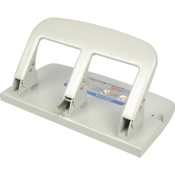 Bostitch Antimicrobial EZ Squeeze Hole Punch - 3 Punch Head(s) - 40 Sheet of 20lb Paper - 9/32 Bostitch Antimicrobial EZ Squeeze Hole Punch - 3 Punch Head(s) - 40 Sheet of 20lb Paper - 9/32