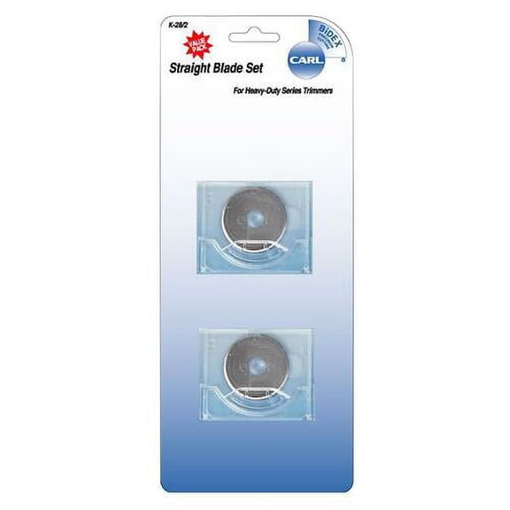 CARL Rotary Trimmer Straight Blade Set - 1.10" Length - Straight Style - Steel - 1 / Set - Silver | Bundle of 10 Sets