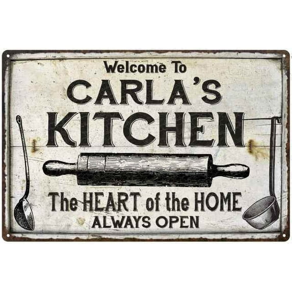 CARLA'S Kitchen Farmhouse Sign 8 x 12 High Gloss Metal 208120033205