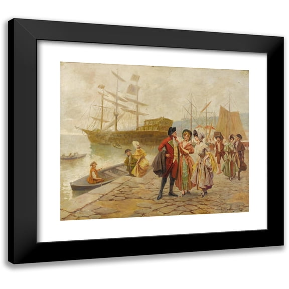 CARLOS ALONSO PÉREZ 23x20 Black Modern Framed Museum Art Print Titled - The Departure