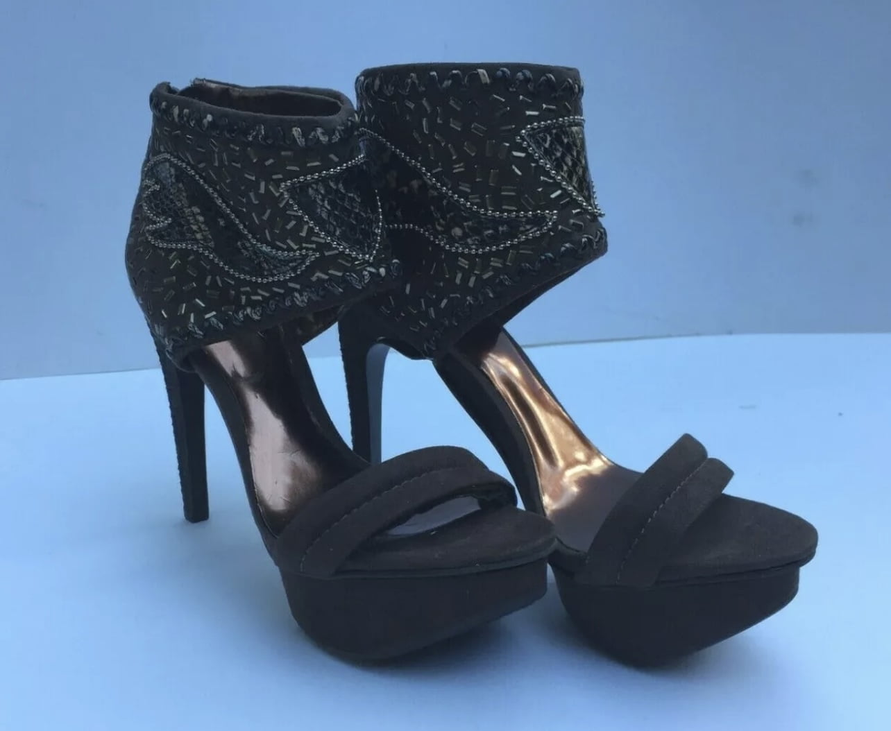 Sandales Compensées (Wedges) CARLOS By Carlos Santana - Taille 7/12 - Rouge - Talon Haut (~9 Cm) - Occasion