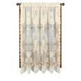 thumbnail image 1 of CARLY LACE CURTAIN PANEL WITH ATTACHED VALANCE WITH TASSELS, 63" LONG, ECRU BONE, 1 of 4