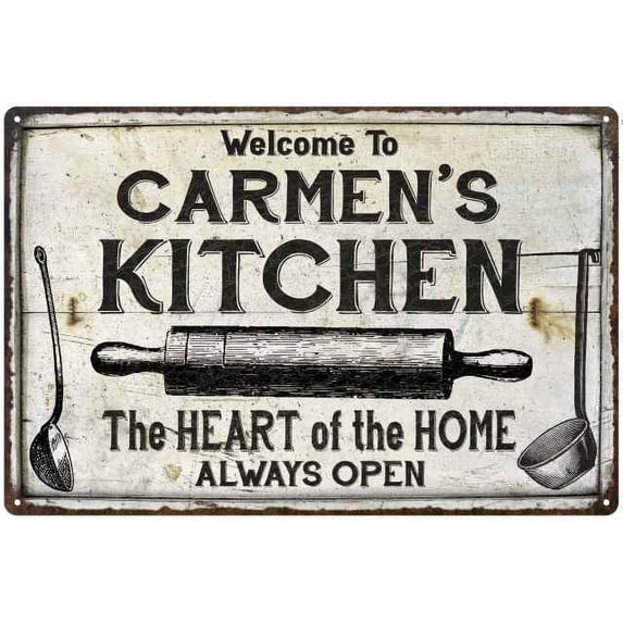 CARMEN'S Kitchen Farmhouse Sign Gift 8x12 Metal 208120033114