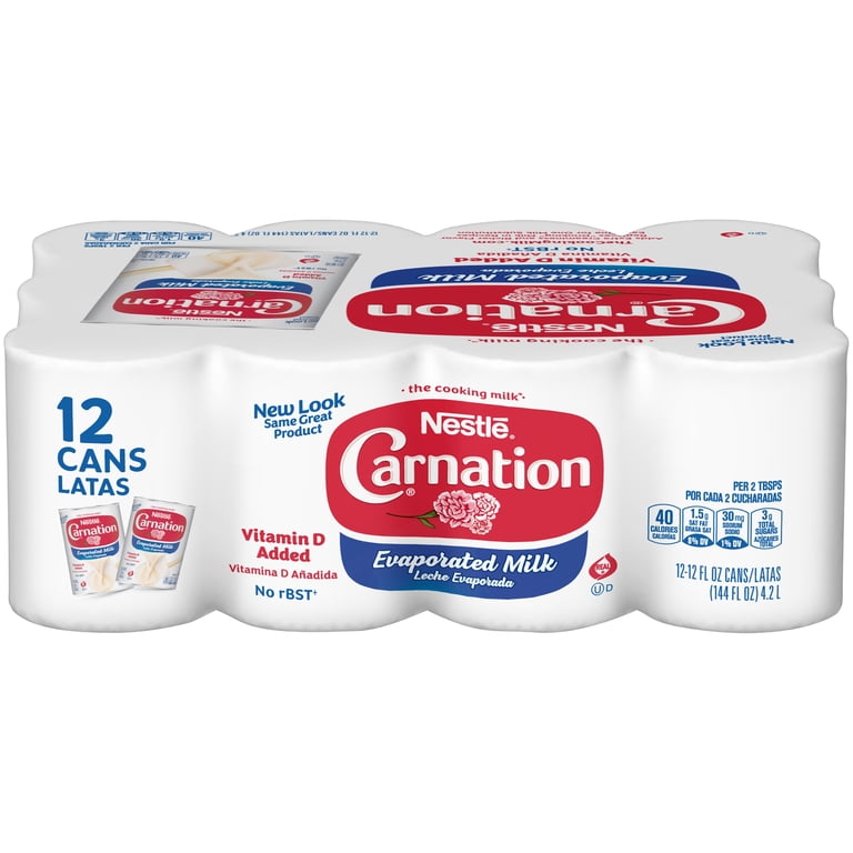 Carnation Evaporated Milk, 12 Cans, 12 fl. oz Each, Rich and