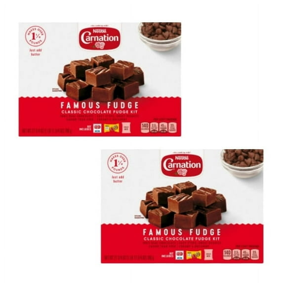 CARNATION Famous Fudge Kit Without Marshmallows Baking Mix Powders, 27.75 oz Box (2 pack)