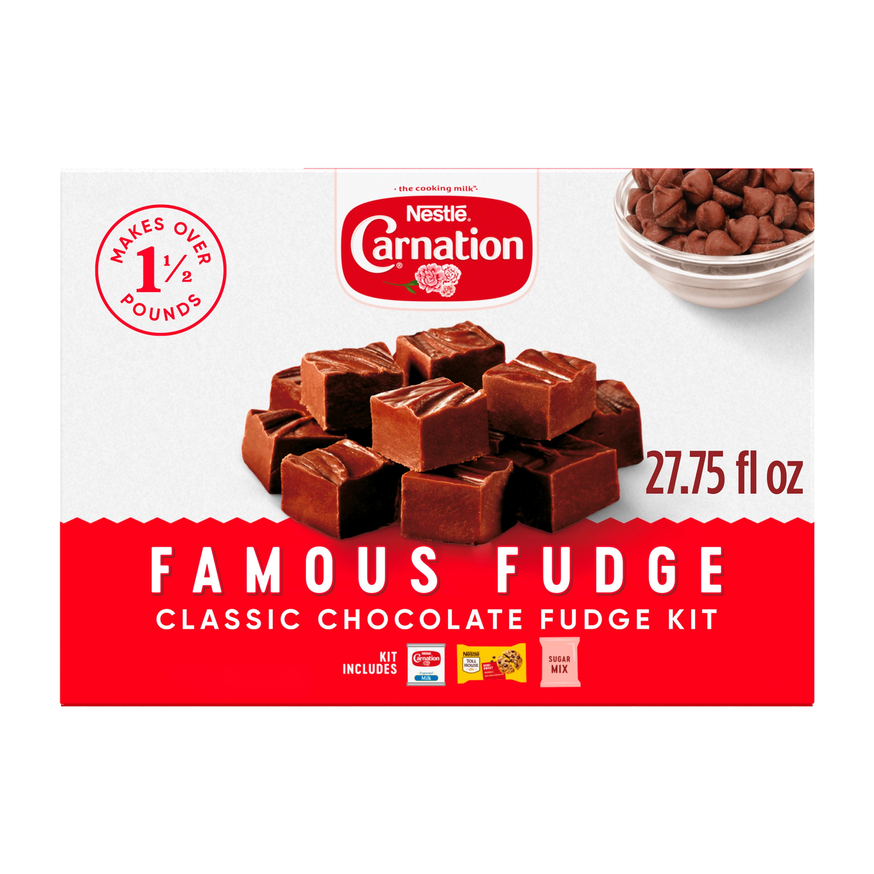 CARNATION Famous Fudge Kit Without Marshmellows Baking Mix Powders, 27.75 oz Box