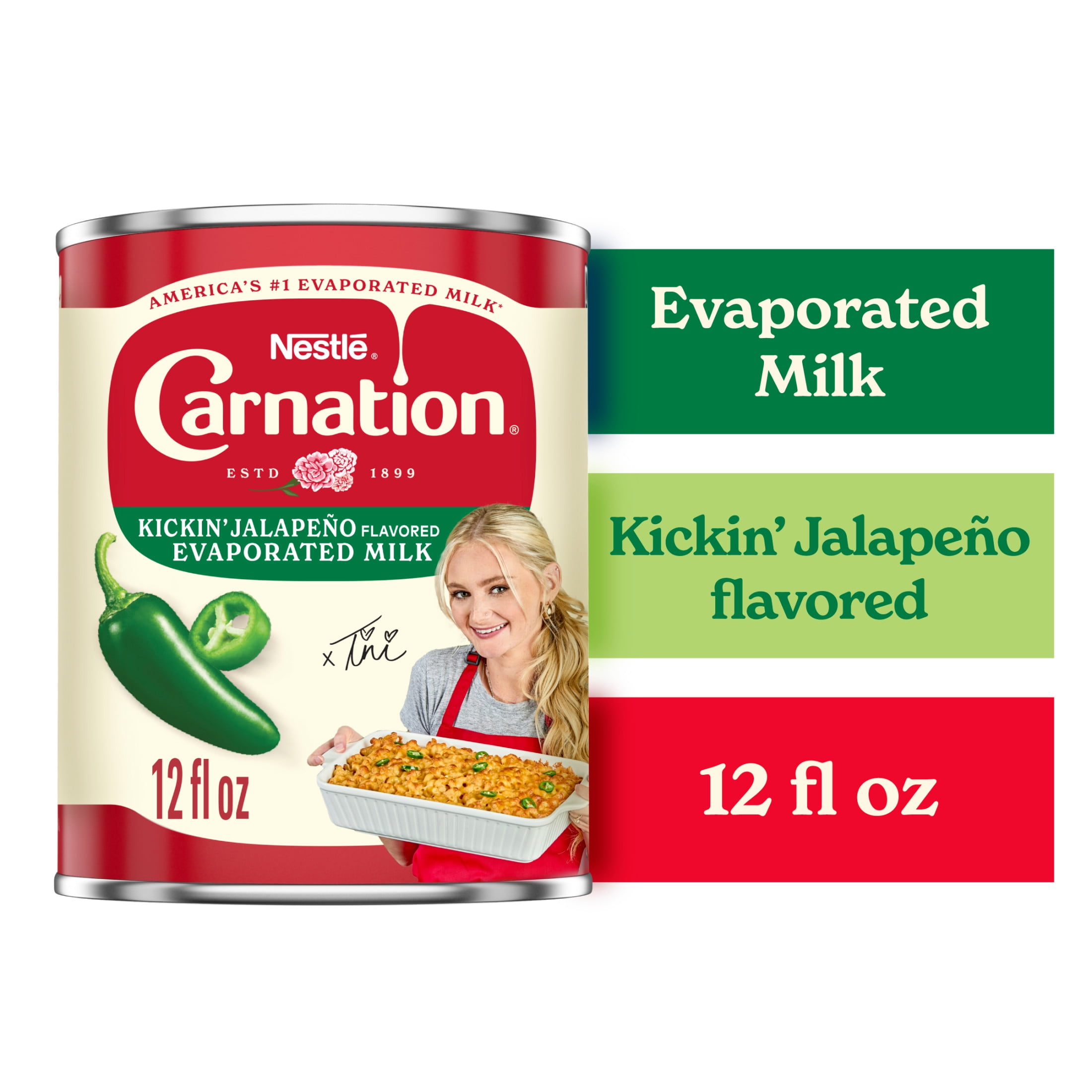 Nestl Carnation Kickin Jalapeo flavored Evaporated Milk, Canned Shelf Stable Milk 12 oz