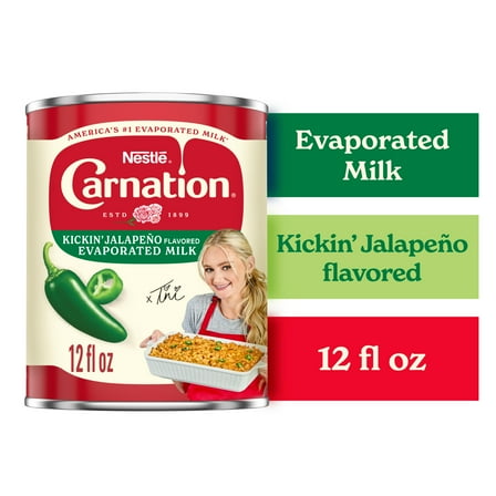 Nestle Carnation Kickin' Jalapeno Flavored Evaporated Milk for Macaroni and Cheese, Shelf Stable Milk, 12 oz