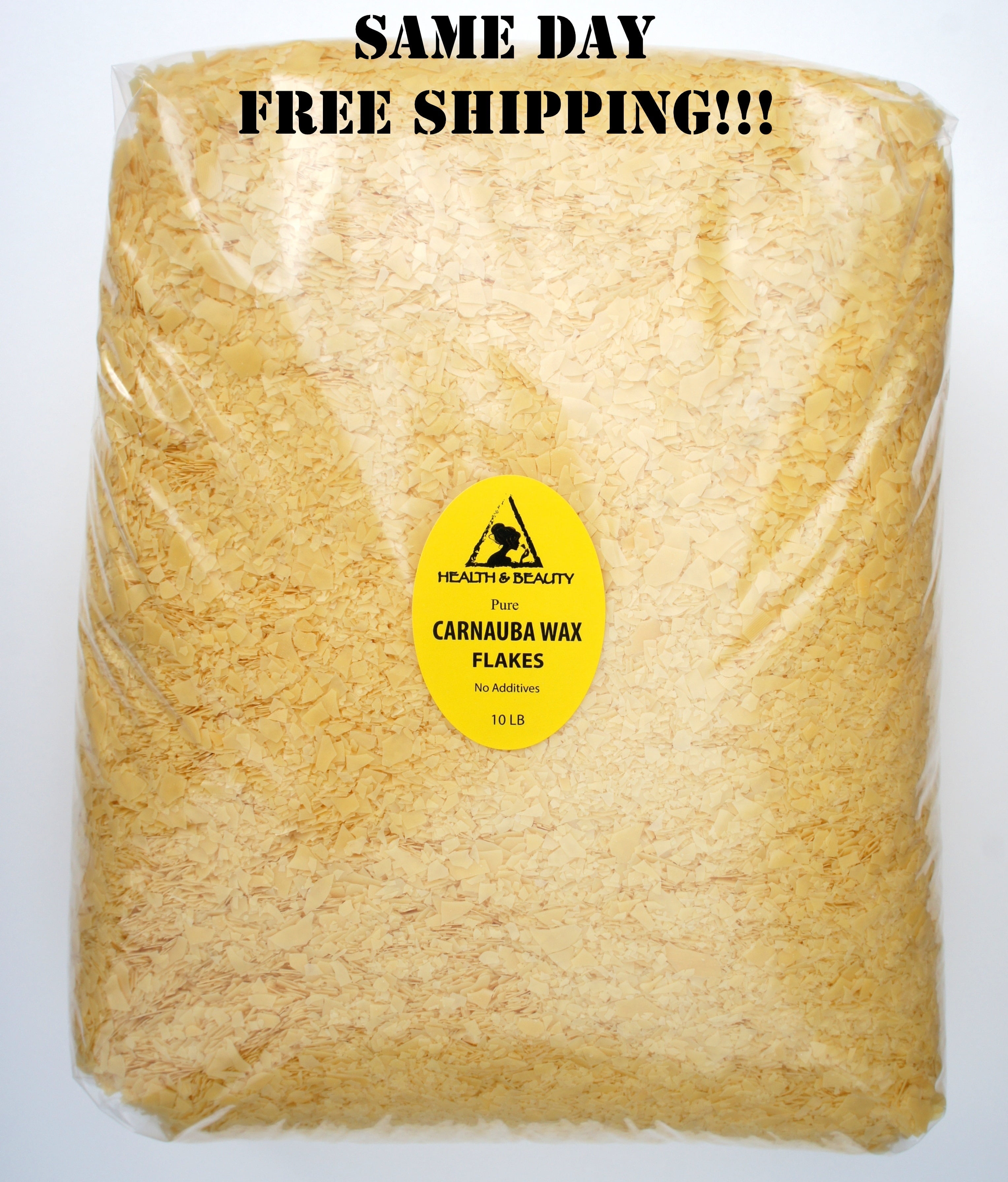 CARNAUBA WAX - T1 ORGANIC FLAKES BRAZIL PASTILLES BEADS PREMIUM 100% PURE 10 LB