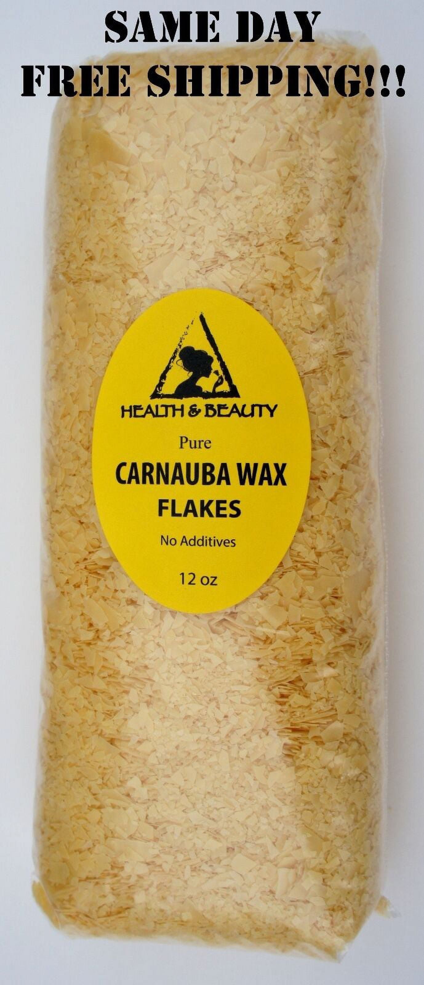 CARNAUBA WAX - T1 ORGANIC FLAKES BRAZIL PASTILLES BEADS PREMIUM 100% PURE 12 OZ