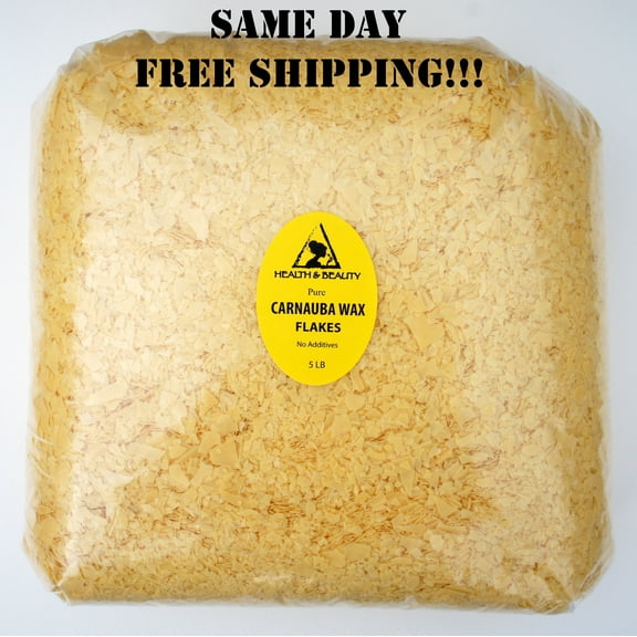 CARNAUBA WAX - T1 ORGANIC FLAKES BRAZIL PASTILLES BEADS PREMIUM 100% PURE 5 LB