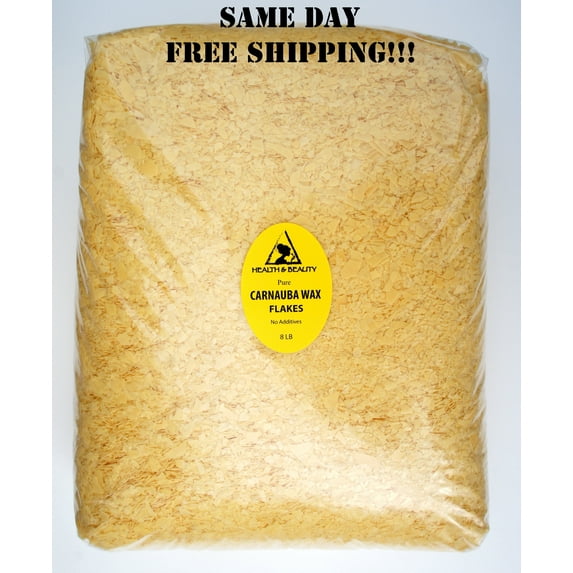 CARNAUBA WAX - T1 ORGANIC FLAKES BRAZIL PASTILLES BEADS PREMIUM 100% PURE 8 LB