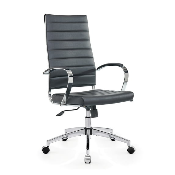 CAROCC High Back Executive Office Chair with Armrest Adjustable Swivel Chair in Durable Vegan Leather Modern Office Chair Ergonomic Desk Chair for Extra Back & Lumbar Support