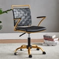 thumbnail image 1 of CAROCC Home Office Desk Chair Task Chair with Armrest Adjustable Swivel Chair in Durable Vegan Leather Gold Office Chair Ergonomic Desk Chair for Extra Back and Lumbar Support, 1 of 7