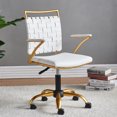 thumbnail image 1 of CAROCC Home Office Desk Chair Task Chair with Armrest Adjustable Swivel Chair in Durable Vegan Leather Gold Office Chair Ergonomic Desk Chair for Extra Back and Lumbar Support, 1 of 6