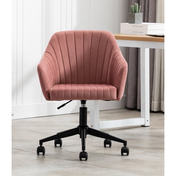 CAROCC Home Office chair with Middle back Modern Design velvet chair with arms