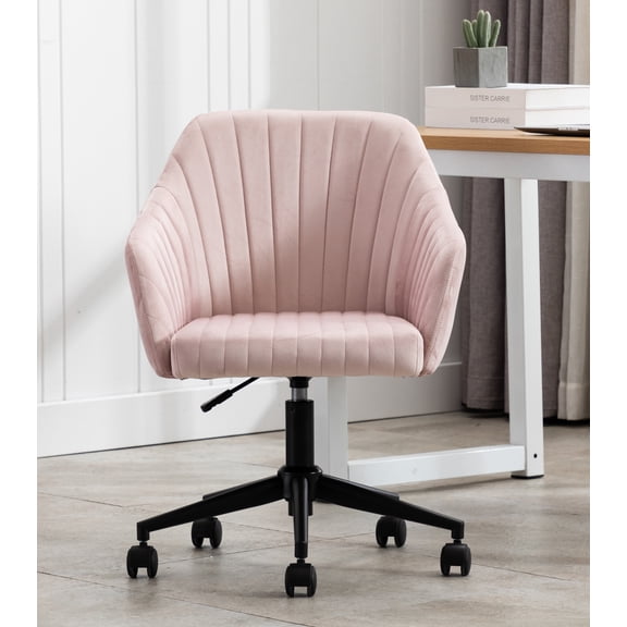 CAROCC Home Office chair with Middle back Modern Design velvet chair with arms