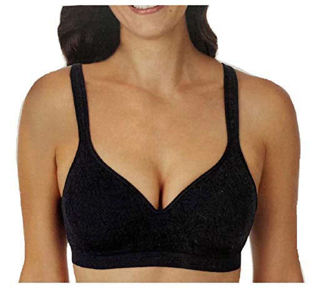 CAROLE HOCHMAN Seamless Comfort Bra Wire Free Molded Cups Comfort Straps (2  Pack) (Sand Dollar/Black, X-Large) 