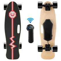 CAROMA 27.5" Electric Skateboards with Remote, 350W Motor E-Skateboard, 12.4 MPH Top Speed Electric Longboard, 8 Miles Max Range, 220 lbs Max Load Electric Skateboard for Adults, Youth