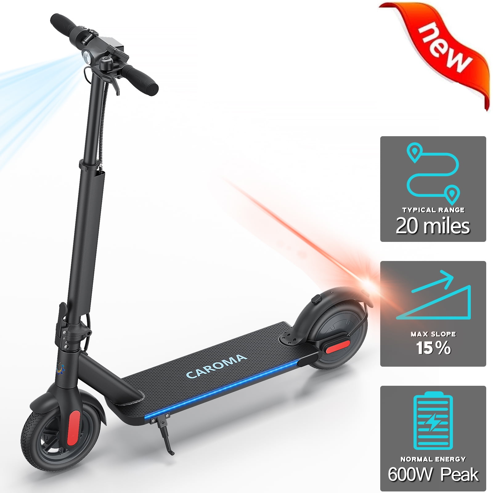 CAROMA Electric Scooter, 350W Electric Kick Scooter, Max 20 Mile Range