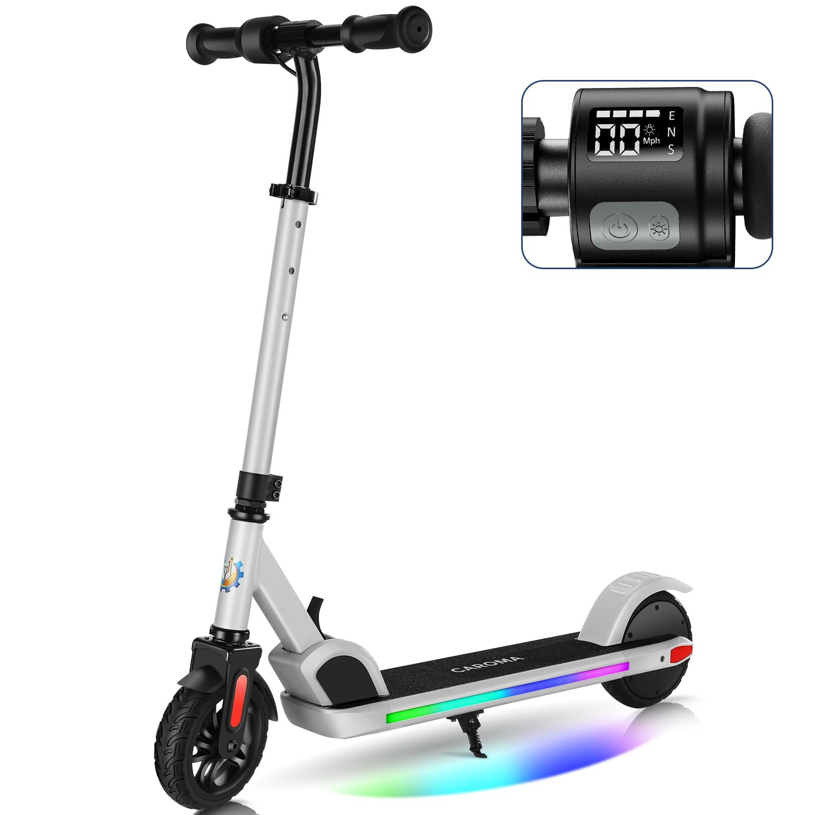 CAROMA Electric Scooter, Foldable Electric Scooter for Kids Ages 815