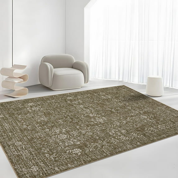 CAROMIO 10' x 13' Area Rug for Living Room Boho Vintage Indoor Rug with Non Slip Backing, Brown