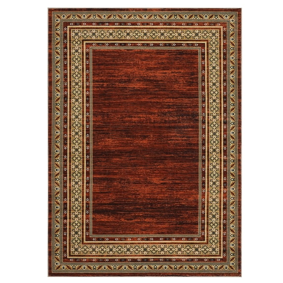 CAROMIO 10' x 13' Modern Rugs for Living Room Soft Geometric Area Rug Non Slip Stain Resistant Carpet, Red
