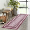 thumbnail image 1 of CAROMIO 2' x 8' Runner for Bedroom Imitation Braided Pattern Soft Carpet, Pink, 1 of 5