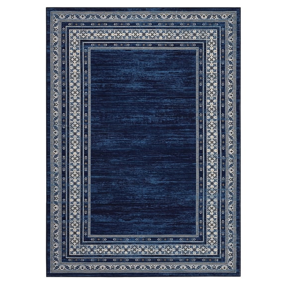CAROMIO 5' x 7' Modern Rugs for Living Room Soft Geometric Area Rug Non Slip Stain Resistant Carpet, Blue