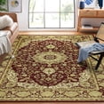 thumbnail image 1 of CAROMIO 5' x 8' Vintage Area Rugs Boho Rug Rug for Living Room Bedroom Dining Room Indoor Oriental Traditional Area Rug Medallion Collection Machine Washable, Red/Yellow, 1 of 5