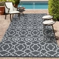 thumbnail image 1 of CAROMIO 8' x 10' Grey & White Outdoor Rug Plastic Straw Rug Bohemia Carpet Waterproof PP Tube Woven Portable Mat for RV, Patio Decor, Porch, Balcony, Picnic, 1 of 7