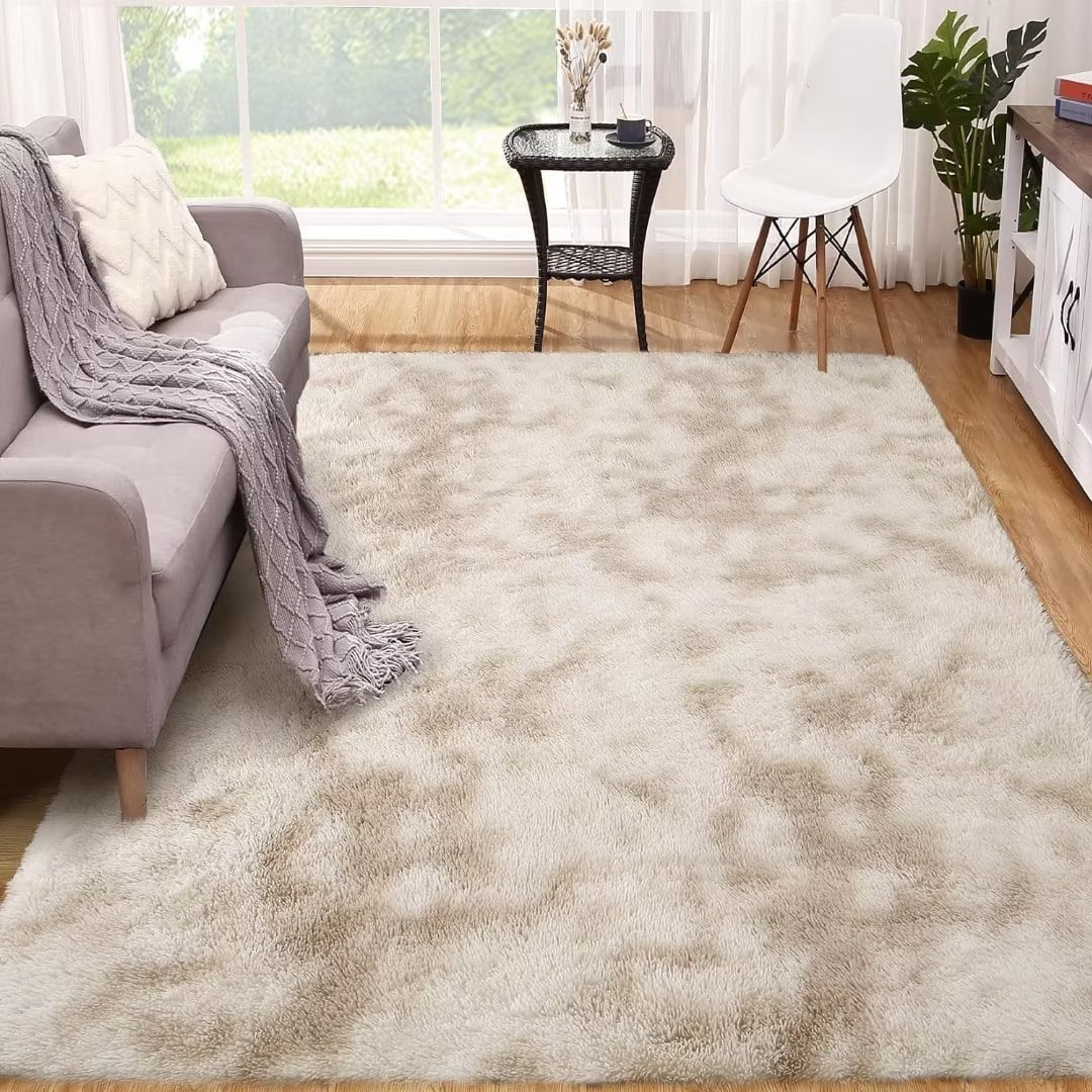 CAROMIO 8' x 10' Large Modern Shag Rugs for Living Room Fluffy Soft Area Rug Plush Carpet for Bedroom Indoor Luxury Fuzzy Rug, Brown/Beige
