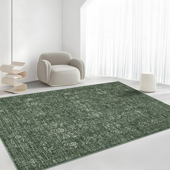 CAROMIO 9' x 12' Area Rug for Living Room Boho Vintage Rug Non Slip Green Indoor Rug