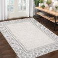 thumbnail image 1 of CAROMIO 9' x 12' Area Rug for Living Room Bordered Vintage Check Rug Non Slip Throw Rugs Geometrical Bedroom Rug, Beige/Gray, 1 of 5