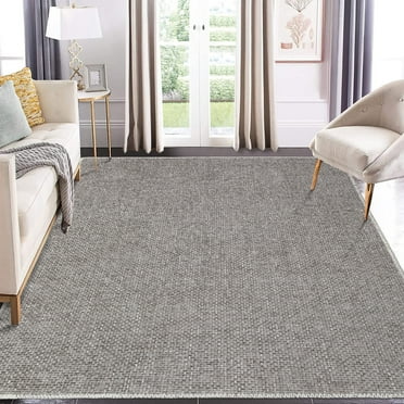 CAROMIO Area Rug Modern Solid Textured Machine Washable Rug Contemporary Carpet Rug for Living Room Farmhouse Dining Table, 8' x 10' Gray Brown