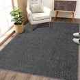 thumbnail image 1 of CAROMIO Area Rug Modern Solid Textured Machine Washable Rug Contemporary Carpet Rug for Living Room Farmhouse Dining Table, 9' x 12' Dark Gray, 1 of 5