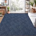 thumbnail image 1 of CAROMIO Area Rug Modern Solid Textured Area Rugs Stain Resistant Non-Slip Floor Carpet Rug Contemporary Yarn Dyed Jacquard Accent Rug, 5' x 7' Navy Blue, 1 of 7