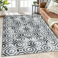 thumbnail image 1 of CAROMIO Area Rug Moroccan Geometric Area Rug Soft Indoor Floor Carpet Vintage Trellis Distressed Floor Cover, 5' x 7' Gray, 1 of 7