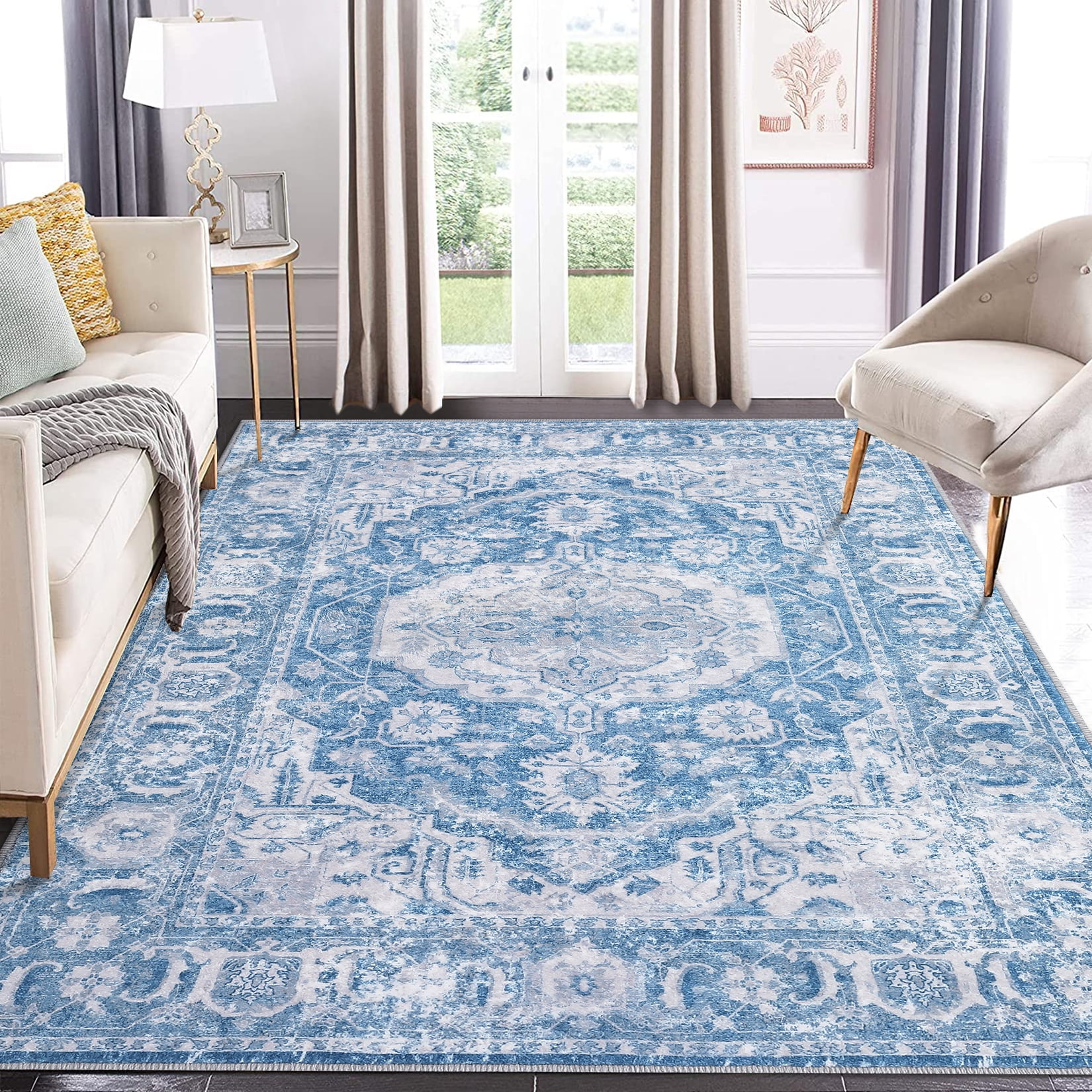 CAROMIO Area Rug Vintage Area Rug Washable Rug Oriental Distressed