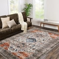 thumbnail image 1 of CAROMIO Area Rug Washable Rug Modern Bordered Area Rug for Living Room Contemporary Bedroom Rug Low Pile Anti-Slip Backing Indoor Carpet, 4' x 6' Brown, 1 of 7