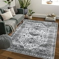 thumbnail image 1 of CAROMIO Area Rug Washable Rug Modern Bordered Area Rug for Living Room Contemporary Bedroom Rug Low Pile Anti-Slip Backing Indoor Carpet, 5' x 7' Gray, 1 of 7